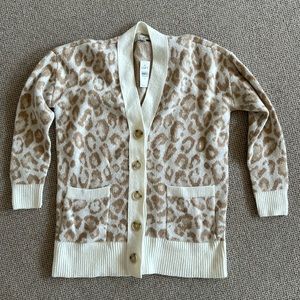 Loft cream leopard print cardigan - never worn